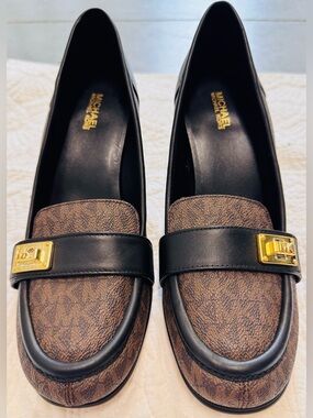 Michael Kors Padma Women’s Mid-Loafer Black & Brown SZ 8.5 LIKE NEW